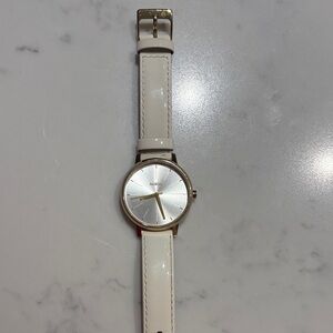 Nixon gold watch “The Kensington” White Leather band - rare!